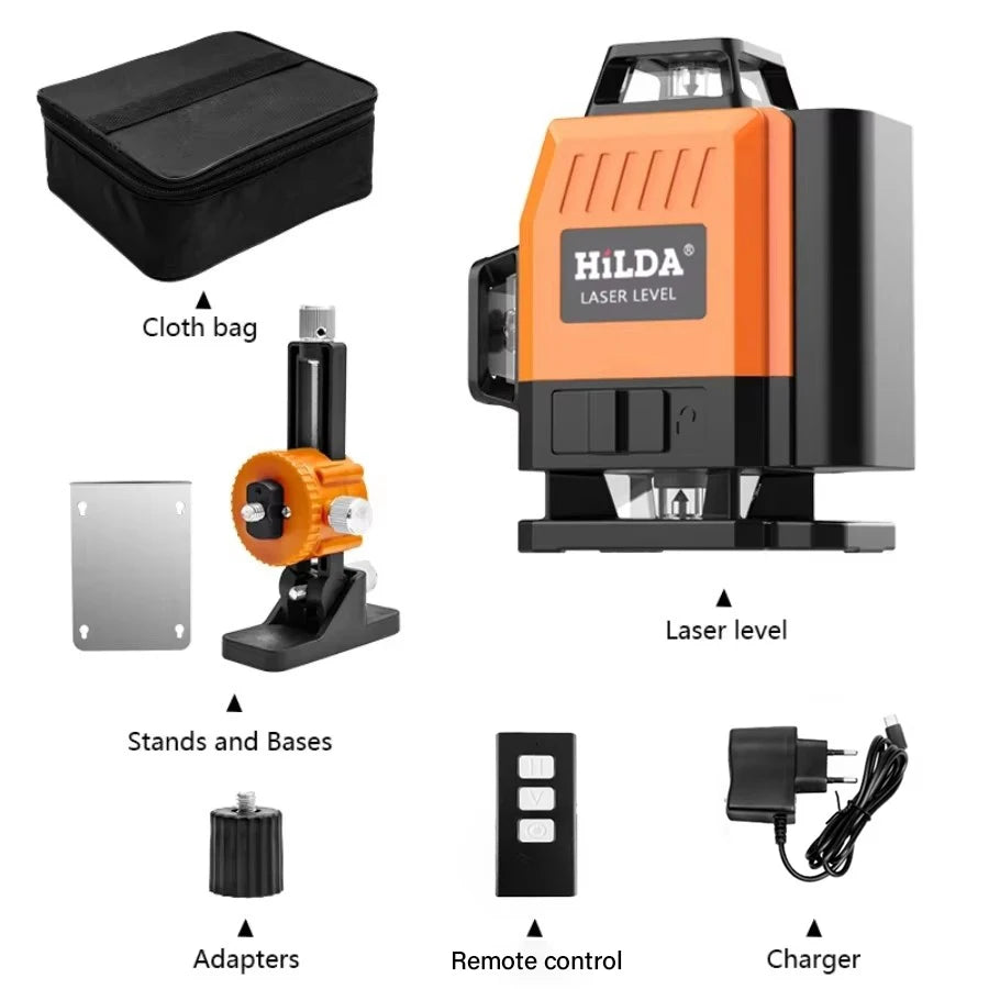 16/12 Lines Laser Level Green Line Selfleveling 360 Horizontal and Vertical Super Powerful Laser Level Green Beam