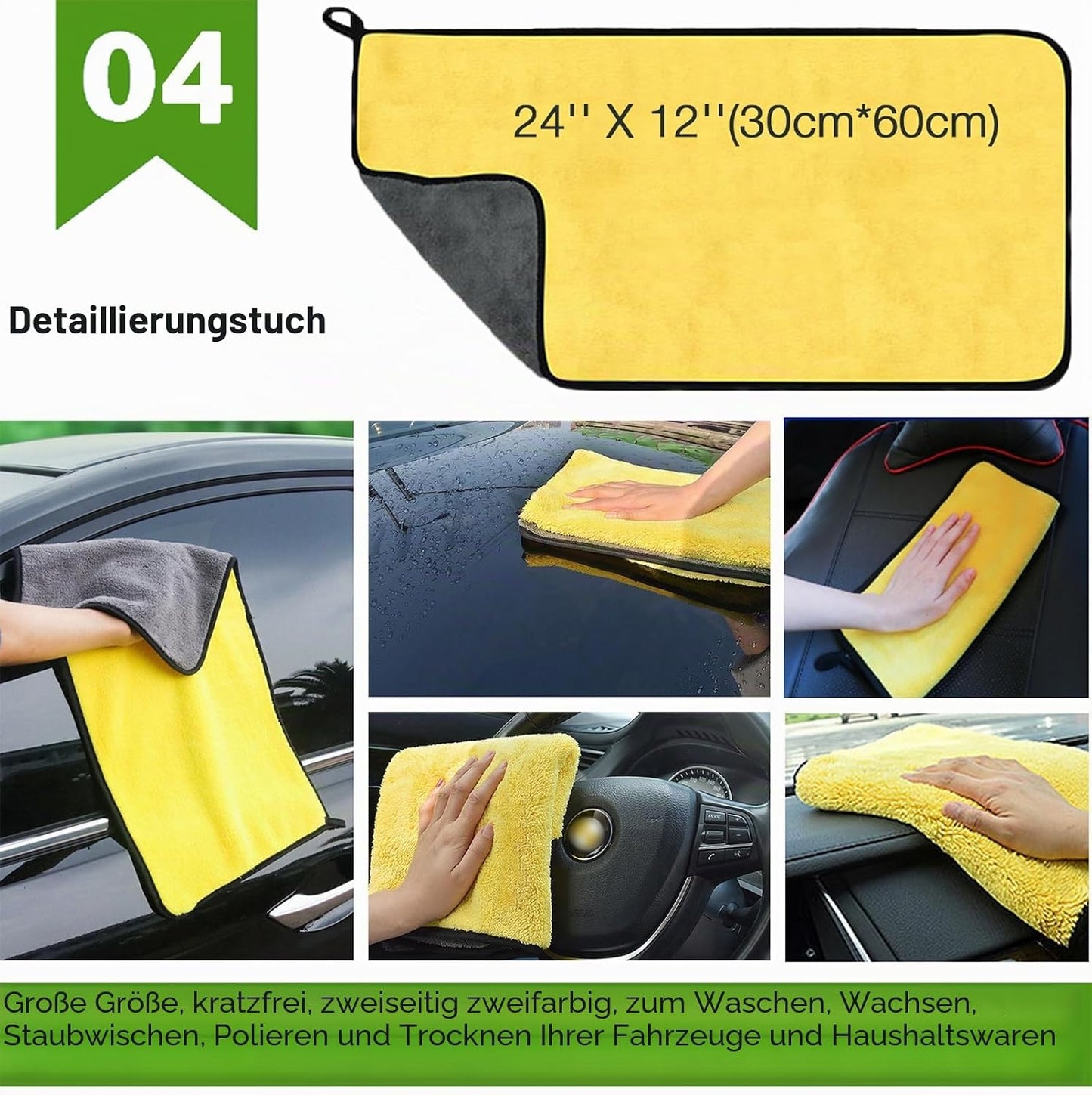 160CM Autowaschbürste Waschbürste Auto Mit Langer Griff, 2 in 1 Mikrofaser Chenille Autowaschmopp Waschhandschuh Reinigungsbürste Für Auto RV Trucks Wohnwagen Wohnmobil