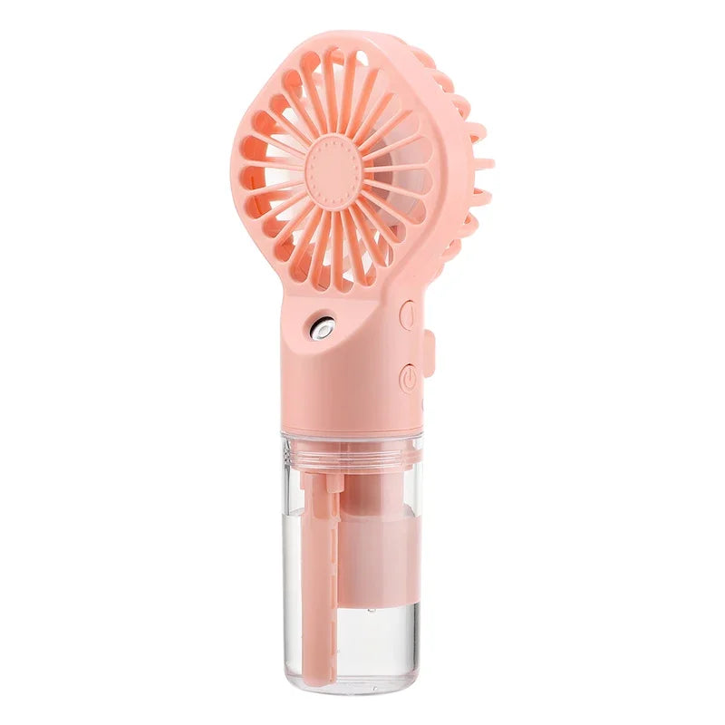 Mini Ventilator Portabil cu Spray de Apă — 4 Viteze, USB Reîncărcabil, Outdoor.