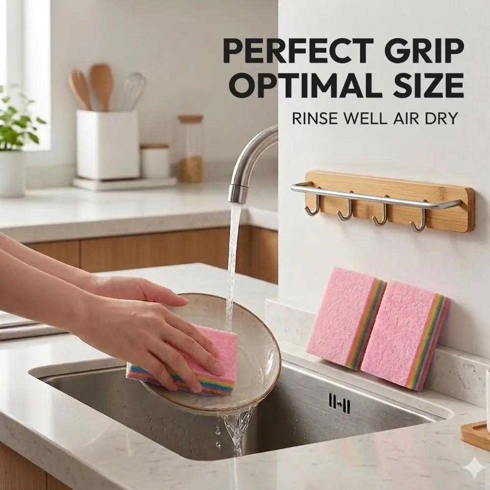 SOPAMI 12-Layer Peelable Rainbow Cleaning Cloths - PVA & Microfiber, Non-Abrasive, Super Absorbent, Reusable, Streak-Free Sponge Wipes, Hygienic Peeling Design for Kitchen, Bathroom, Living Room, Glass & All Household Surfaces
