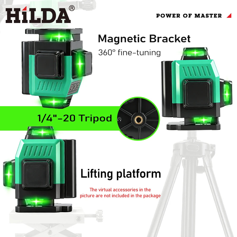 16/12 Lines Laser Level Green Line Selfleveling 360 Horizontal and Vertical Super Powerful Laser Level Green Beam