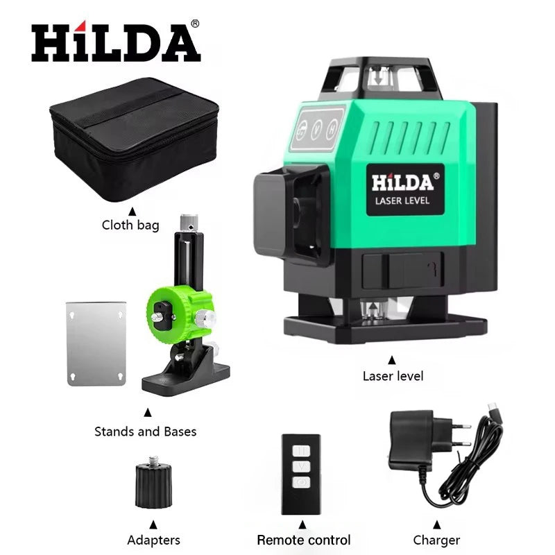 16/12 Lines Laser Level Green Line Selfleveling 360 Horizontal and Vertical Super Powerful Laser Level Green Beam