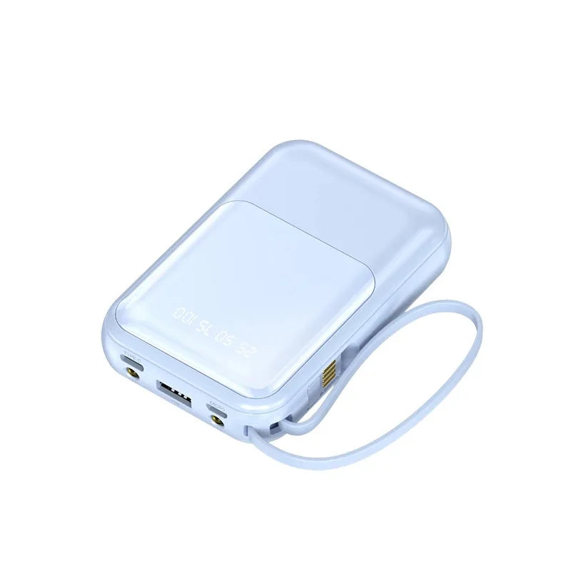 Power Bank 20000mAh — Display Digital, 4 Cabluri Incluse, Lanternă LED