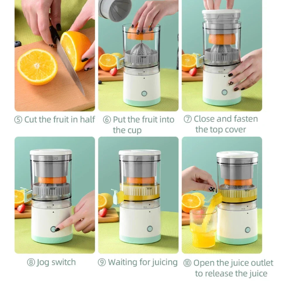 Storcator Electric Portabil USB — Portocale, Lămâie & Fructe, Mini Travel Juicer