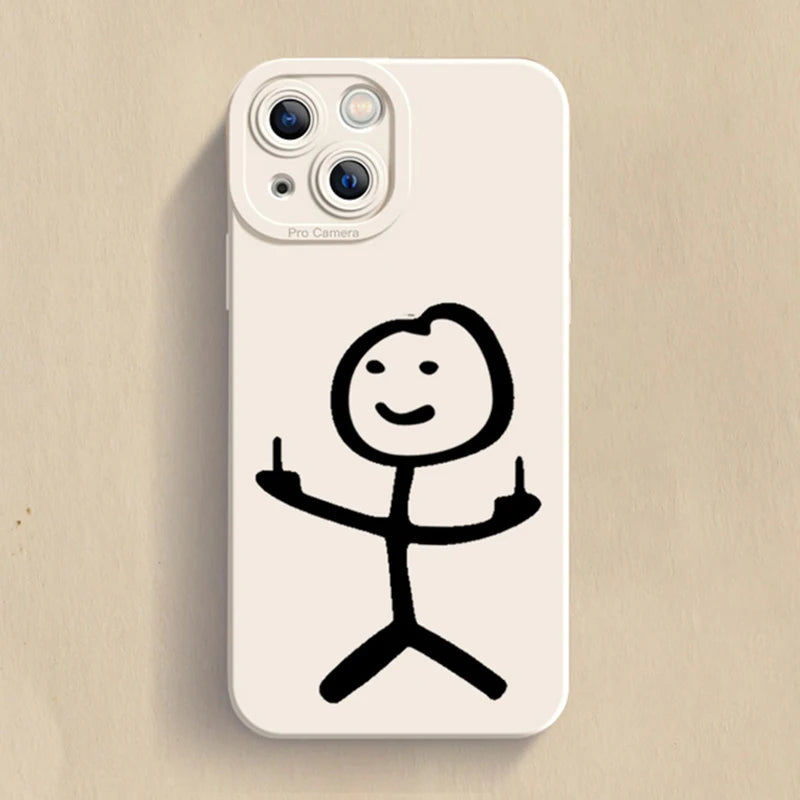 Husă Telefon Cartoon Matchman — Silicon Moale, Anti-Şoc, iPhone