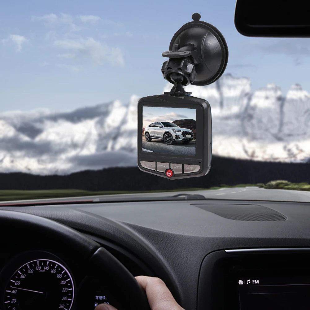 Dash Cam cu Ventuza — Night Vision, Ecran LCD 2.4", G-Sensor, Loop Recording