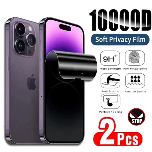 Folie Hydrogel Privacy Anti-Spy iPhone — 6 7 8 X XR XS 11 12 13 14 15 16 Pro Max