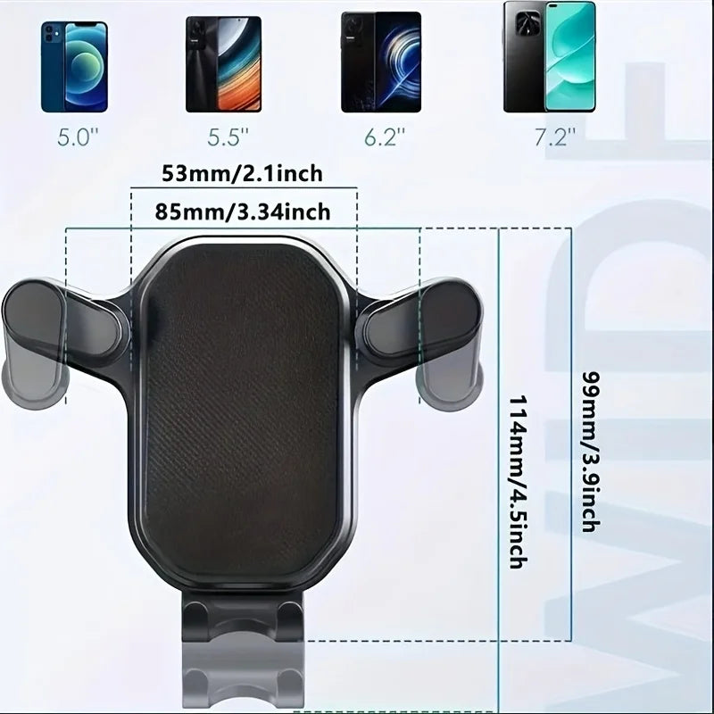 Suport Auto Telefon — Clip Grila Ventilație, Universal 4.7–6.7"