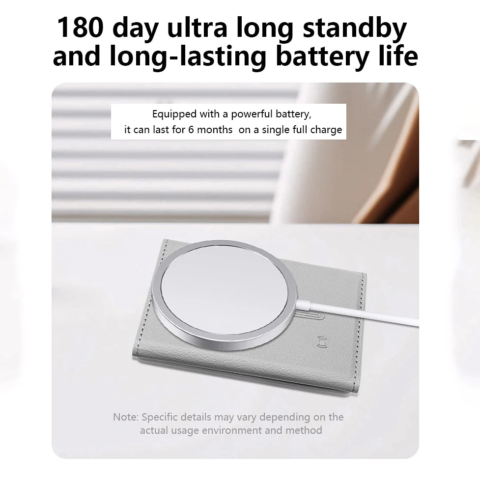 Portofel Magnetic MagSafe cu Tracker FindMy — Suport Telefon, iPhone 12-17