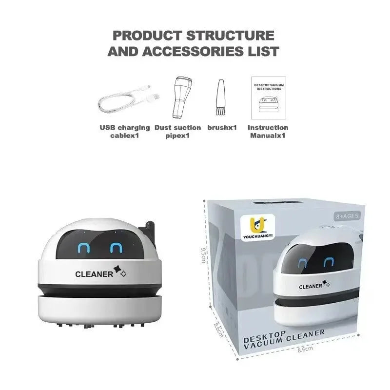 Aspirator Mini Desktop Reîncărcabil — Tastatură, Birou & Mașină, Portabil
