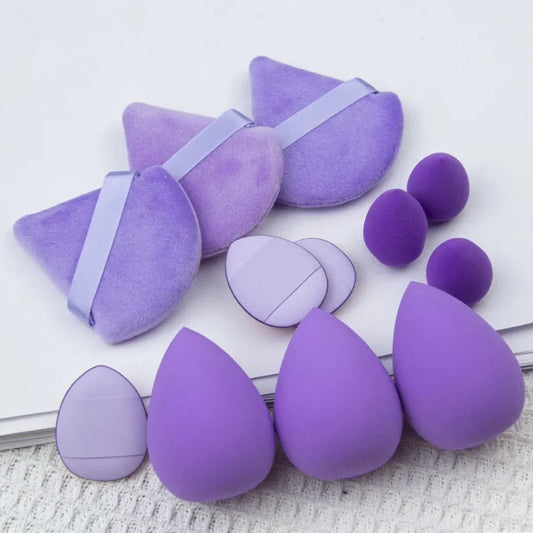 Burete Machiaj Beauty Egg Set 12 Bucăți — Soft, Foundation & Pudra