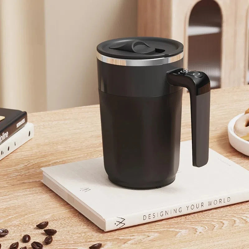 Cană Cafea Self-Stirring LED 400ml — Amestecare Magnetică, Display Temperatură