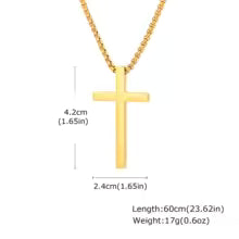 Colier Vnox Cruce Box Chain 60cm — Oțel Inoxidabil, Negru/Argintiu/Auriu, Bărbați