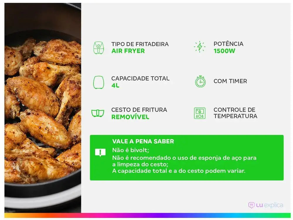 Air Fryer Electric Fără Ulei Mondial — Gătit Sănătos, 110V