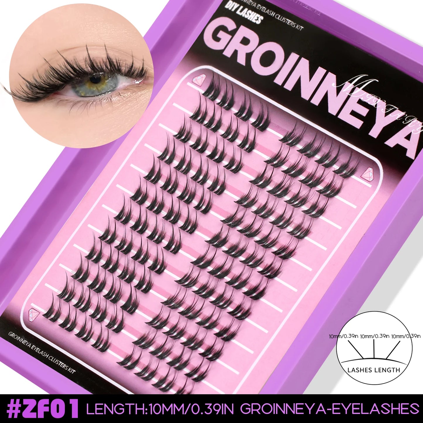 Gene False Cluster DIY — Natural Wispy, C-Curl, Extensii Gene GROINNEYA