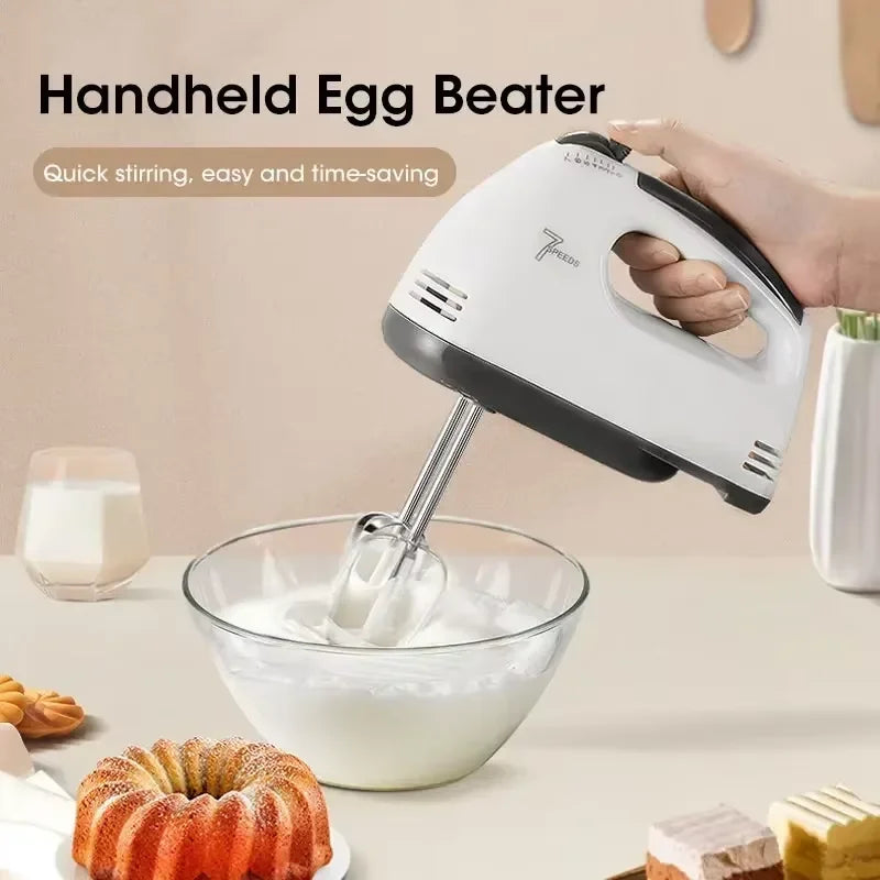 Mixer Electric de Mână Mini — 7 Viteze, Ouă & Frișcă, Plug EU/US