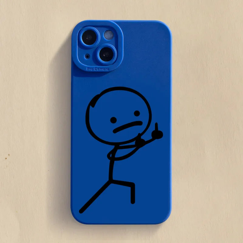 Husă Telefon Cartoon Matchman — Silicon Moale, Anti-Şoc, iPhone