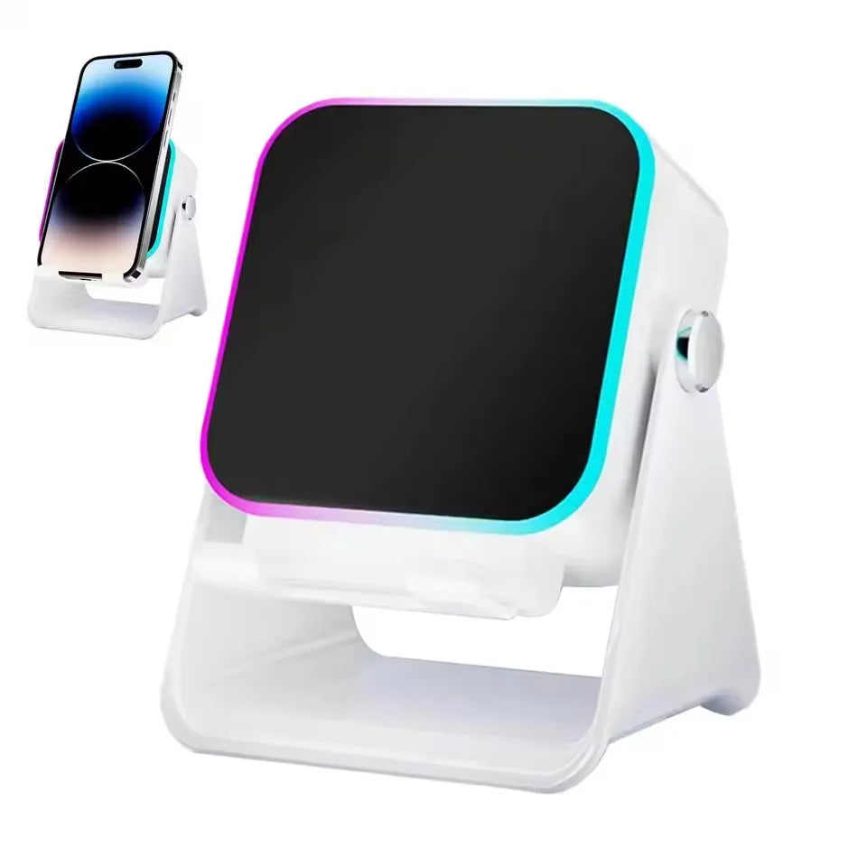 Boxa Bluetooth 5-în-1 RGB — Suport Telefon, Inductive Wireless, HIFI Surround