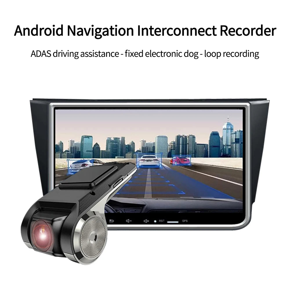 Dash Cam ADAS HD 720P — USB, Card TF 32G, Compatibil Player Android Auto