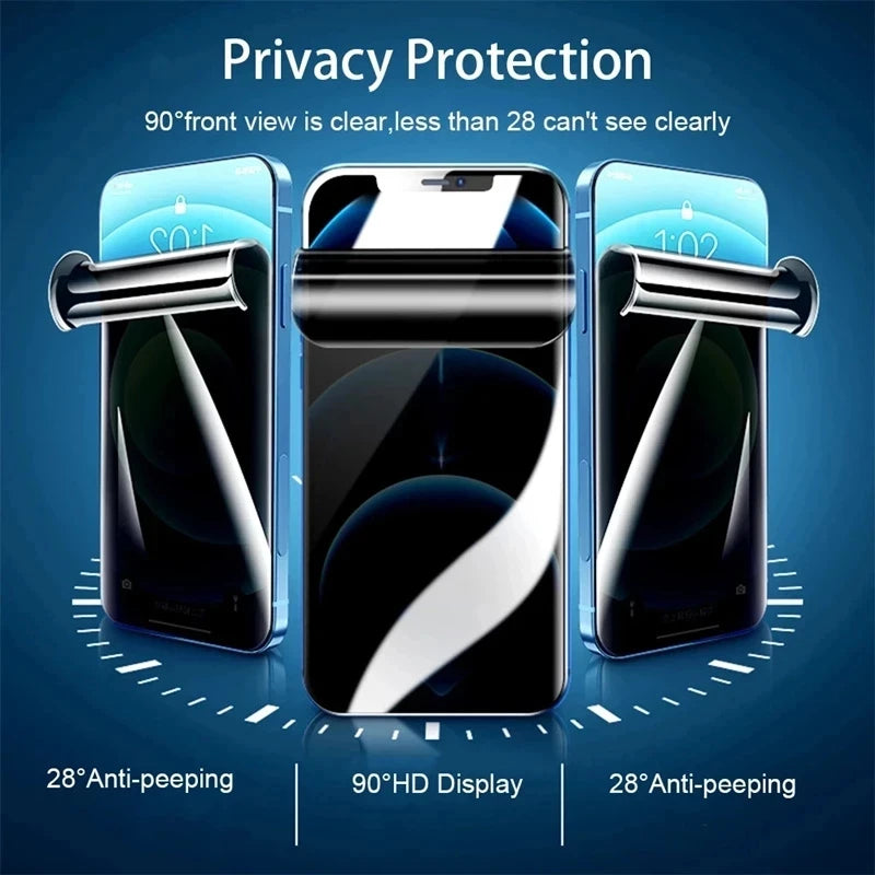 Folie Hydrogel Privacy Anti-Spy iPhone — 6 7 8 X XR XS 11 12 13 14 15 16 Pro Max