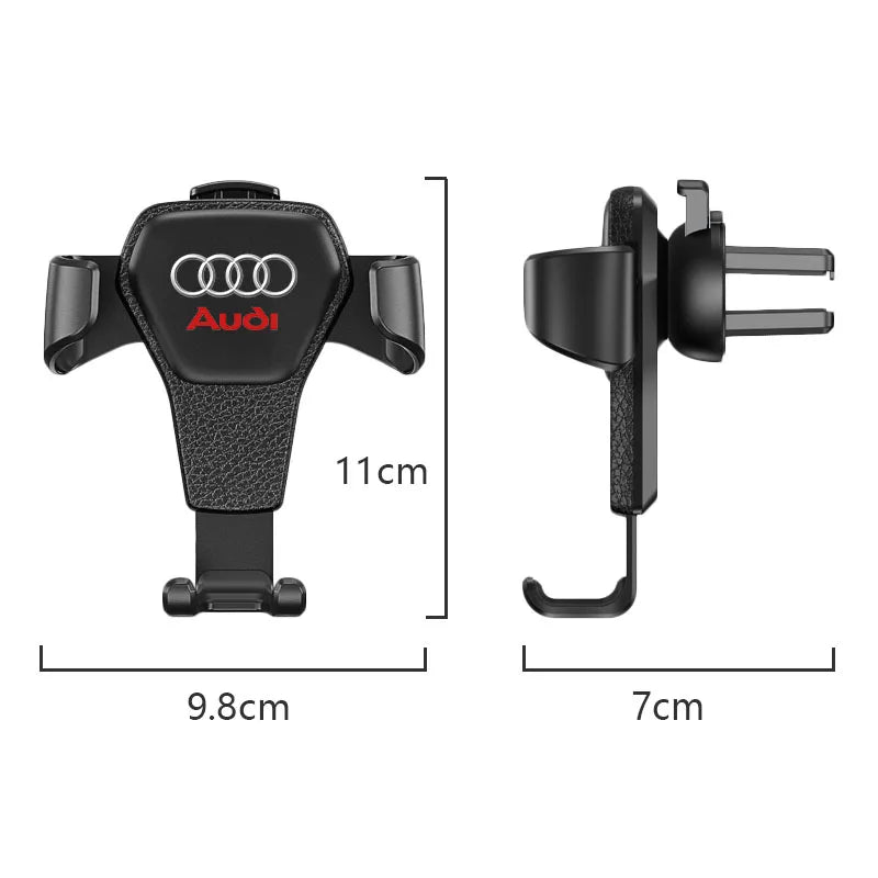 Suport Auto Gravitațional Telefon — Grila Ventilație, Compatibil Audi A1-A8 Q1-Q8