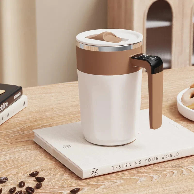 Cană Cafea Self-Stirring LED 400ml — Amestecare Magnetică, Display Temperatură