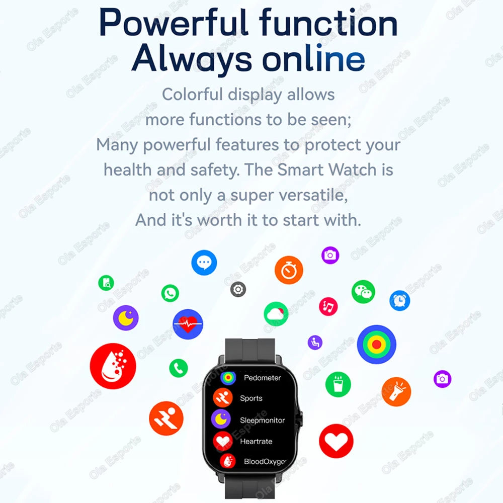 Smartwatch 1.83" HD — Apeluri Bluetooth, Monitor Cardiac & Oxigen