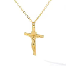 Colier Cruce Isus Creștin — Oțel Inoxidabil, Choker, Cadou Botez & Rugăciune, Unisex