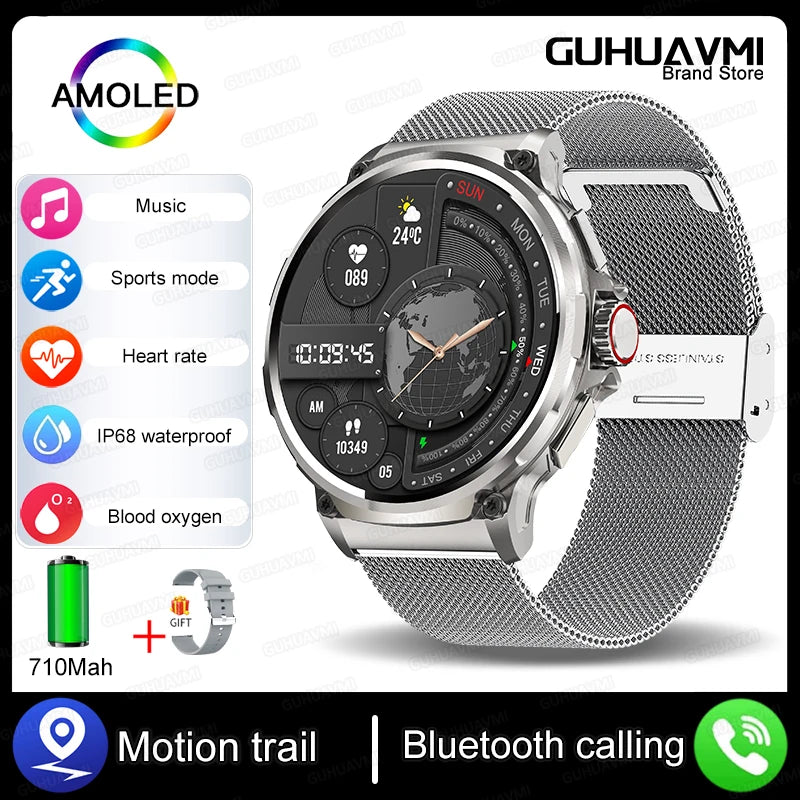 Smartwatch V69 Ultra AMOLED 1.85" — GPS, Baterie 710mAh, Apeluri BT