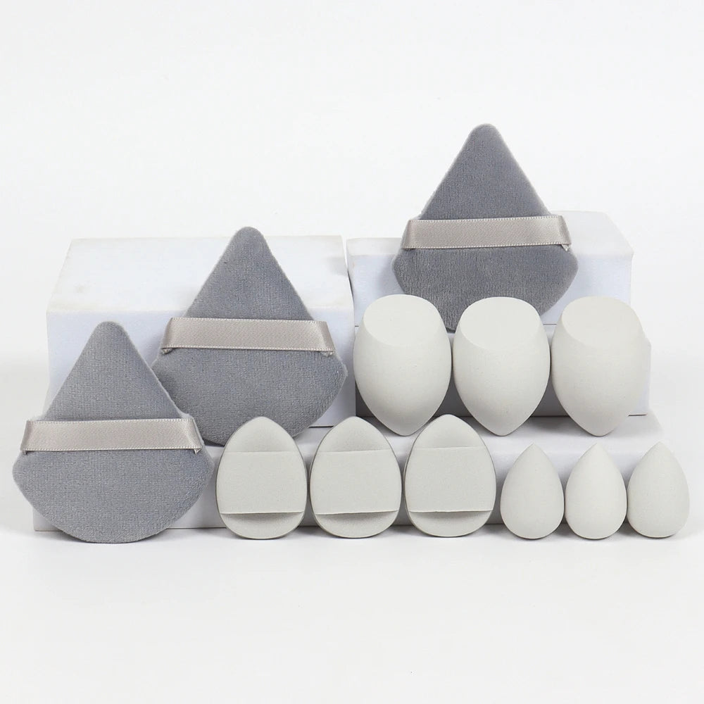 Burete Machiaj Beauty Egg Set 12 Bucăți — Soft, Foundation & Pudra