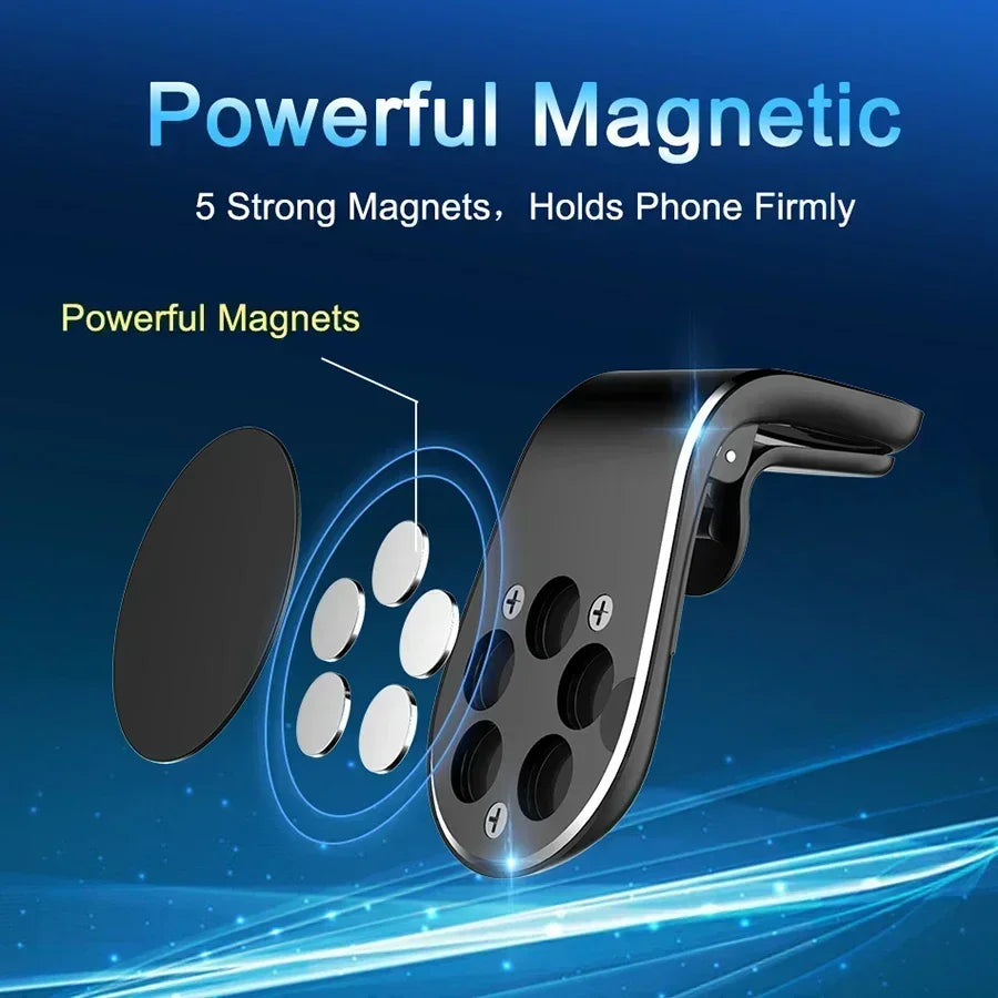 Suport Auto Magnetic Universal — Prindere Grila Ventilație, Rotire 360°