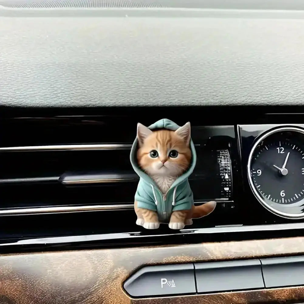 Odorizant Auto Pisicuță 2D — Clip Grila Ventilație, 3 Parfumuri