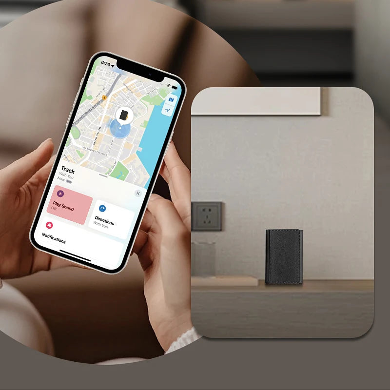 Portofel Magnetic MagSafe cu Tracker FindMy — Suport Telefon, iPhone 12-17
