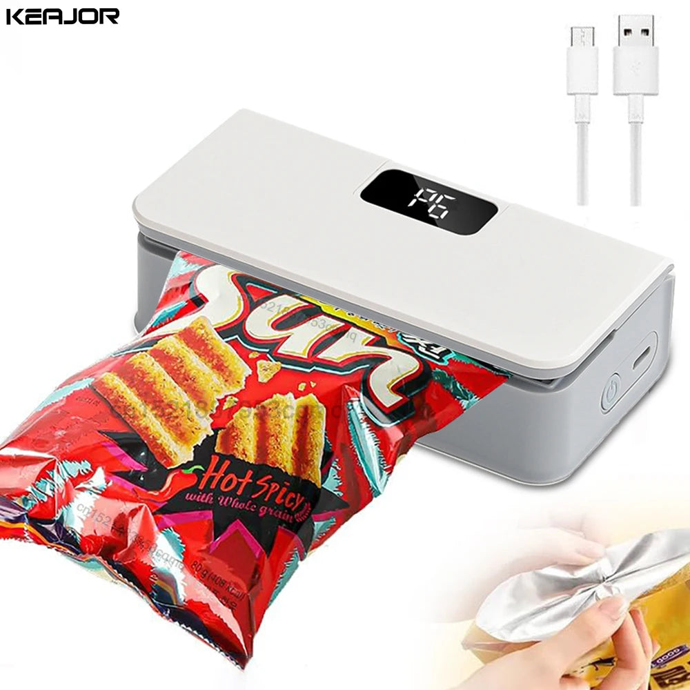 Aparat Sigilat Pungi Mini USB Reîncărcabil — Heat Sealer Alimente, Portabil