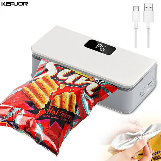 Aparat Sigilat Pungi Mini USB Reîncărcabil — Heat Sealer Alimente, Portabil