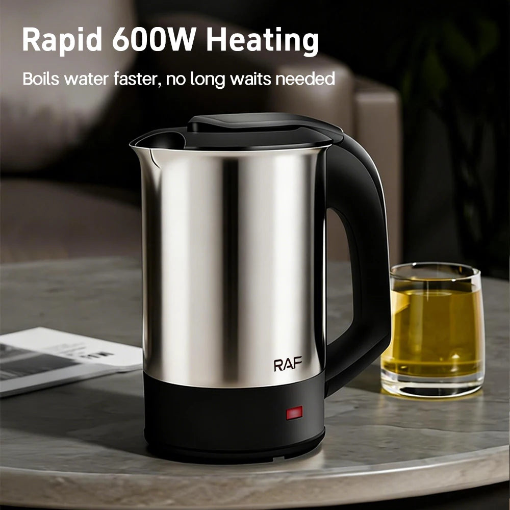 Fierbator Electric Portabil 0.5L 1000W — Inox, Ideal Călătorii și Hotel