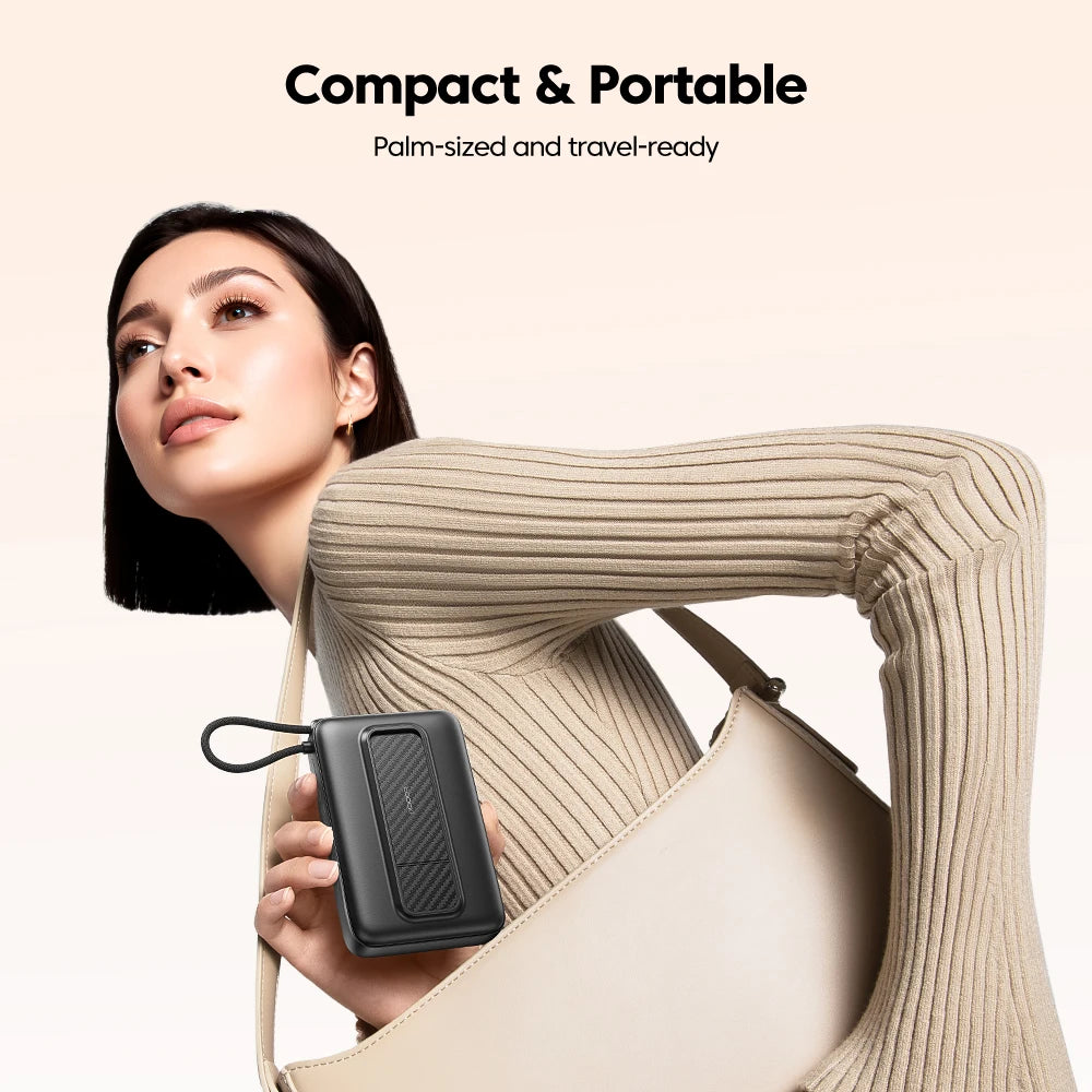 Power Bank Magnetic MagSafe 10000mAh — Wireless 15W, USB-C 22.5W, Stand Inclus