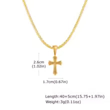Colier Cruce Hip Hop — Oțel Inoxidabil, 50/55/60cm, Unisex, Cadou Creștin