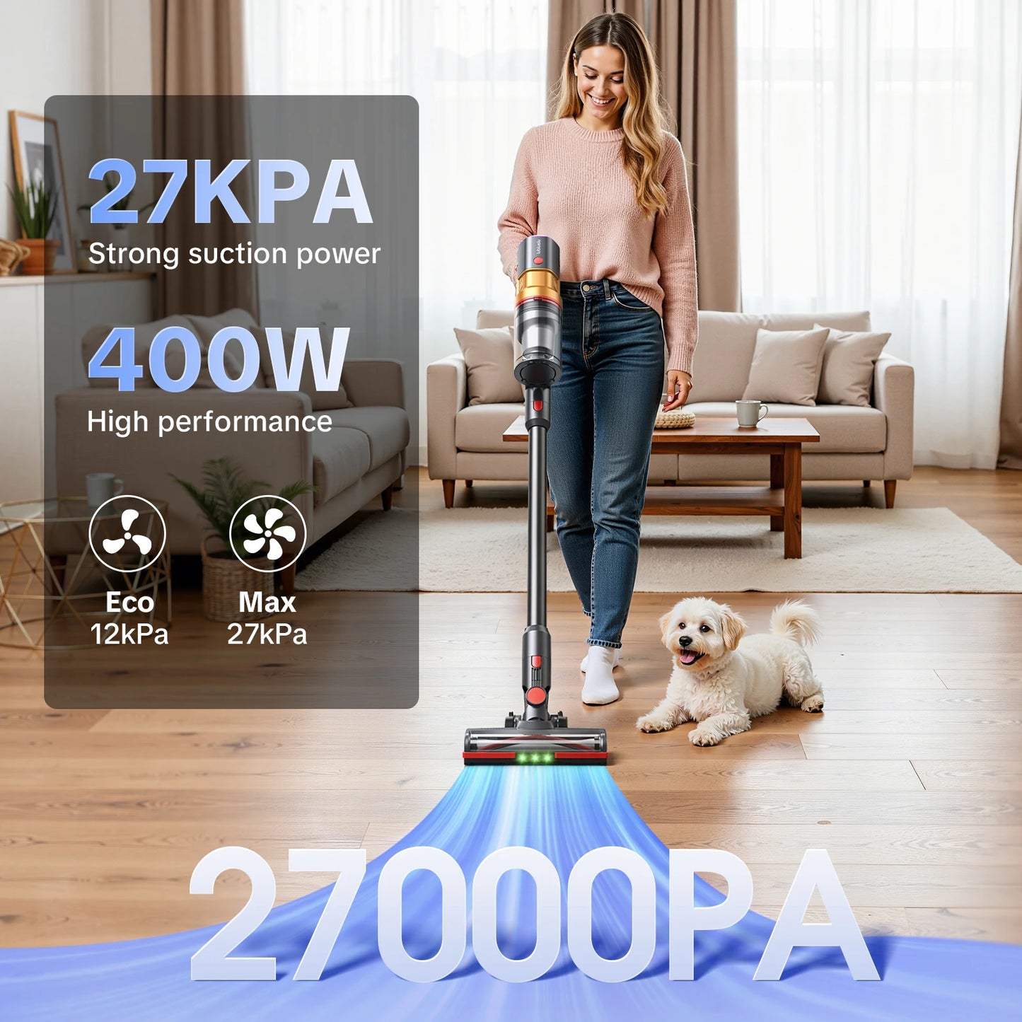 Robot Aspirator Lubluelu X1000 — Auto-Golire, 27kPa, Anti-Încurcare, Păr Animale