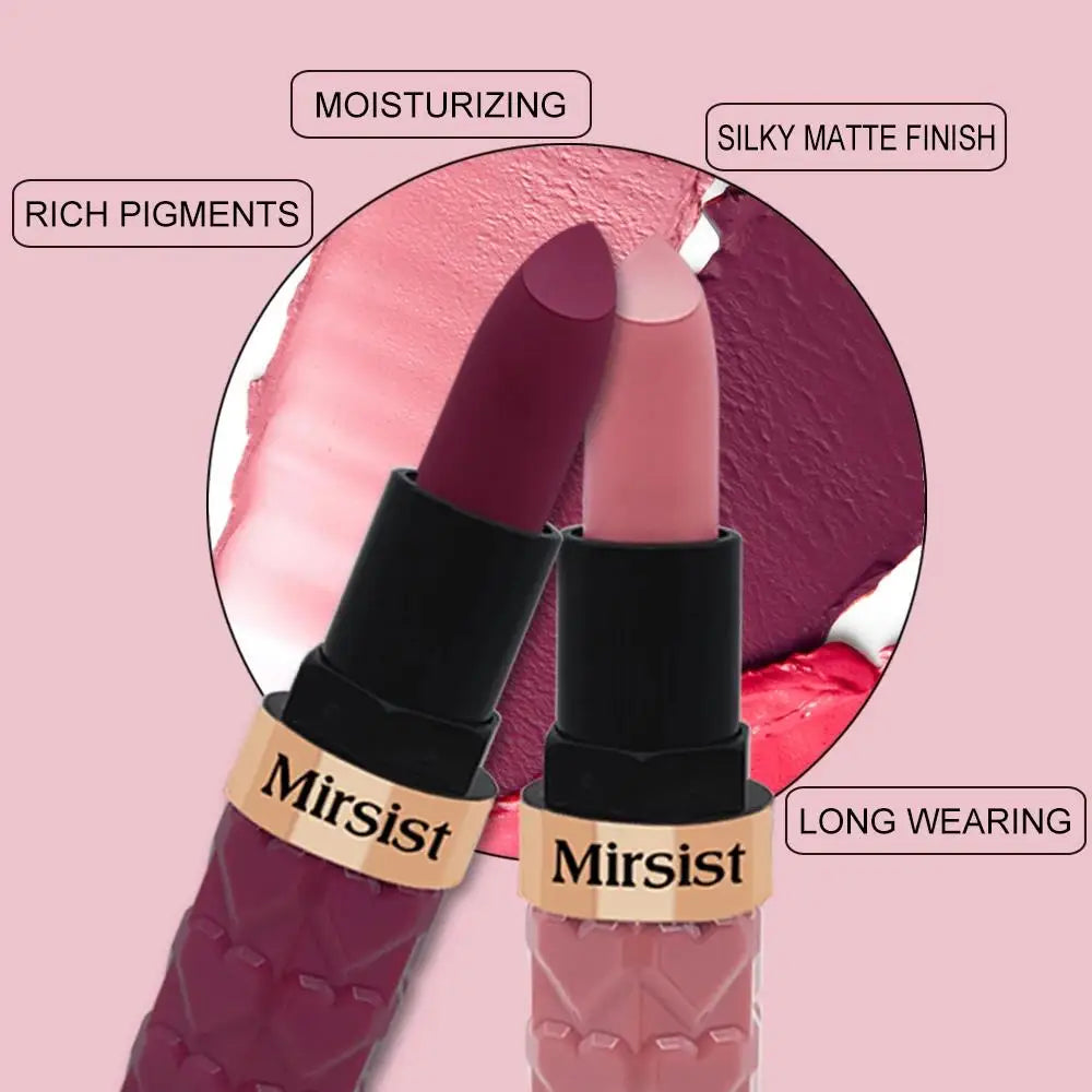 Ruj Velvet Matte Waterproof — Non-Transfer, Pigment Intens, Nude & Berry