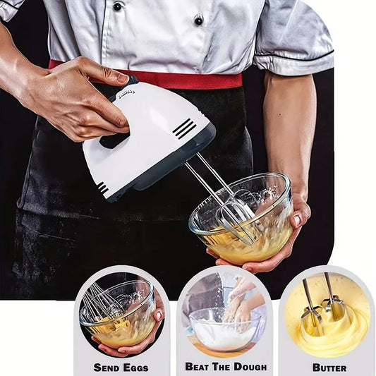 Mixer Electric de Mână Mini — 7 Viteze, Ouă & Frișcă, Plug EU/US