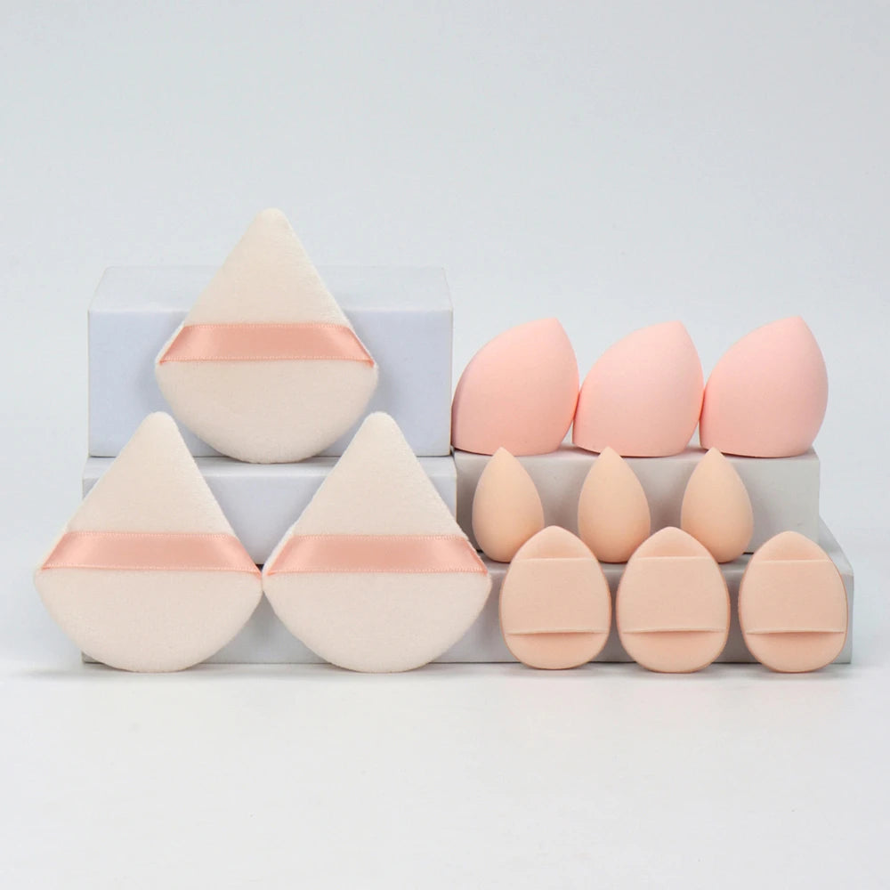 Burete Machiaj Beauty Egg Set 12 Bucăți — Soft, Foundation & Pudra