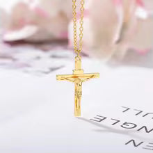 Colier Cruce Isus Creștin — Oțel Inoxidabil, Choker, Cadou Botez & Rugăciune, Unisex