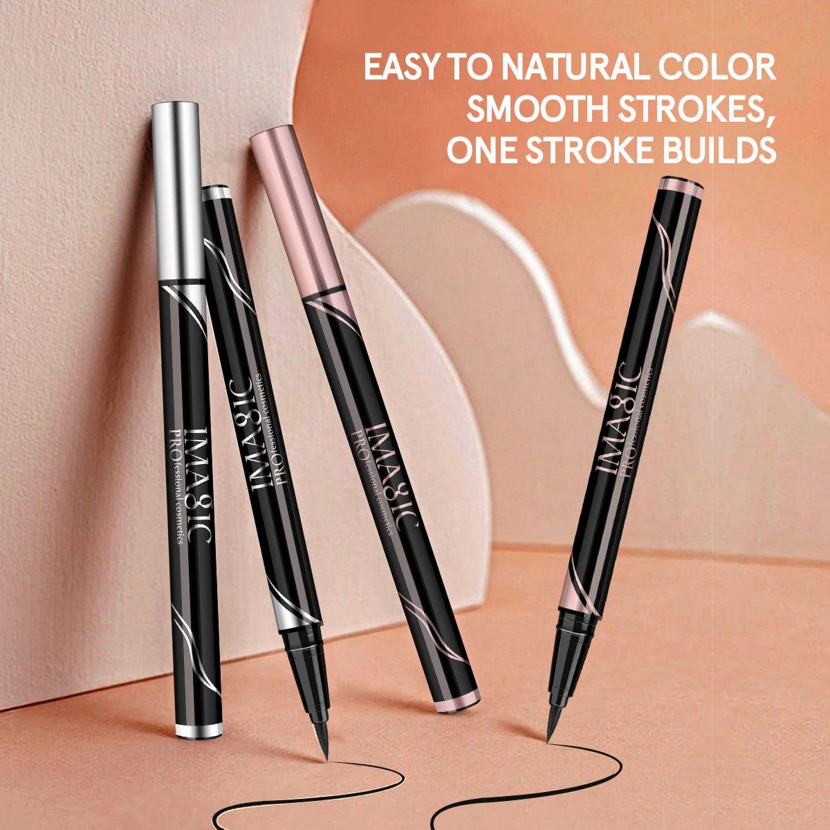 Eyeliner Waterproof IMAGIC — Matte & Shine, Negru Intens, Long Lasting