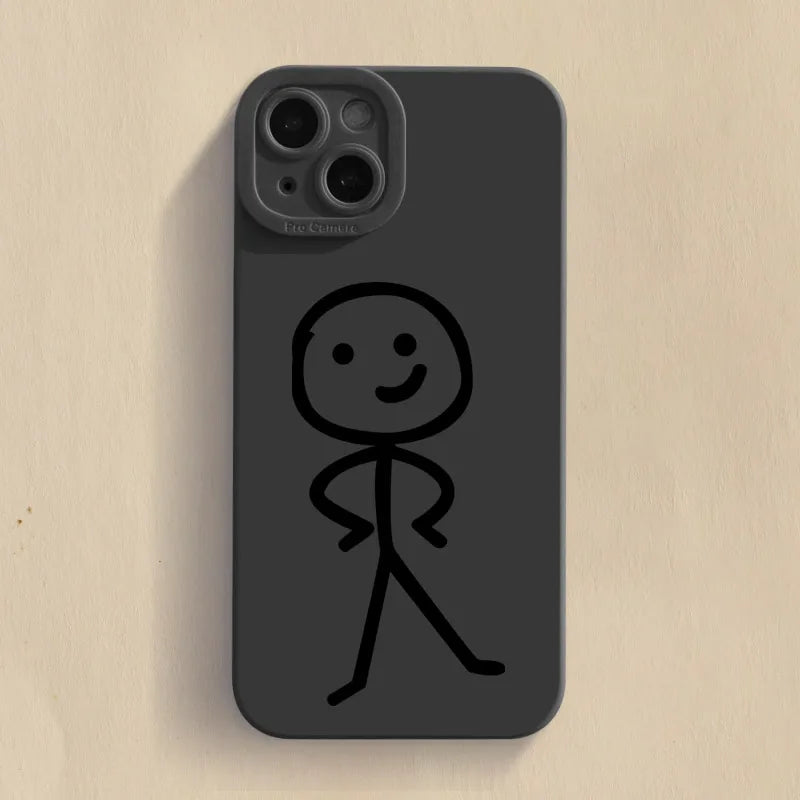 Husă Telefon Cartoon Matchman — Silicon Moale, Anti-Şoc, iPhone