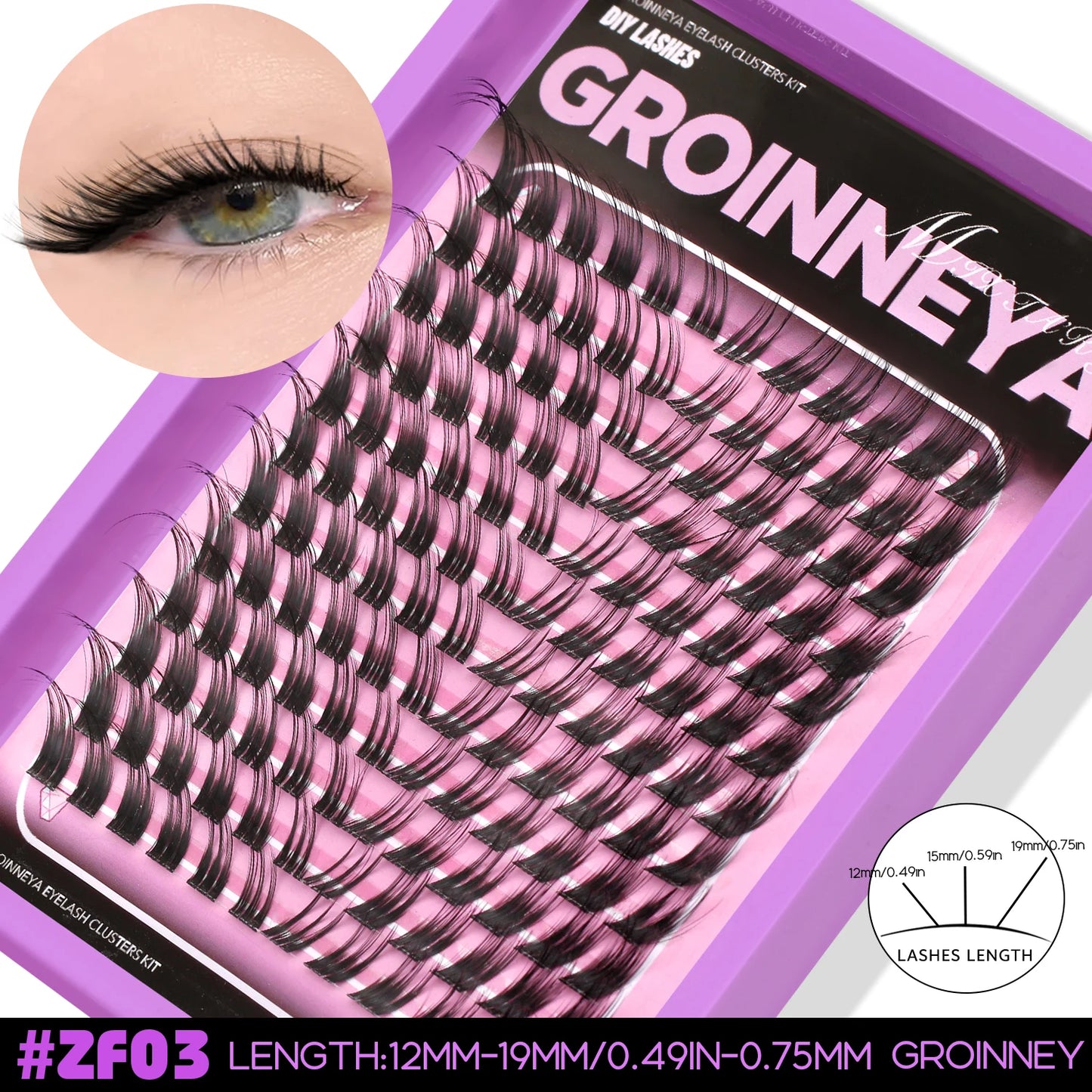 Gene False Cluster DIY — Natural Wispy, C-Curl, Extensii Gene GROINNEYA