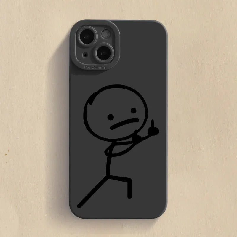 Husă Telefon Cartoon Matchman — Silicon Moale, Anti-Şoc, iPhone