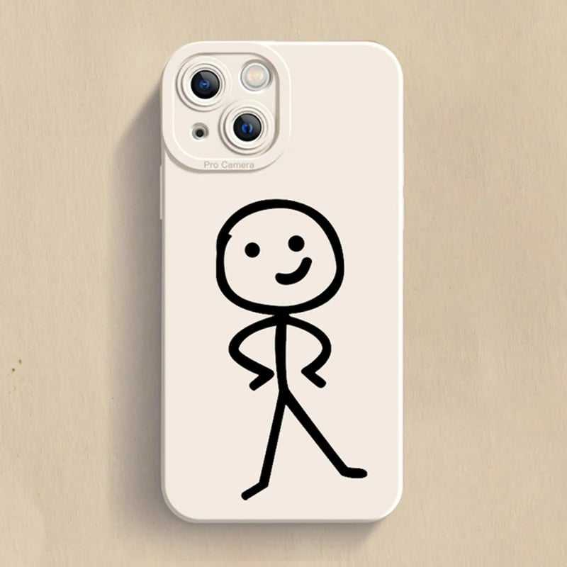 Husă Telefon Cartoon Matchman — Silicon Moale, Anti-Şoc, iPhone