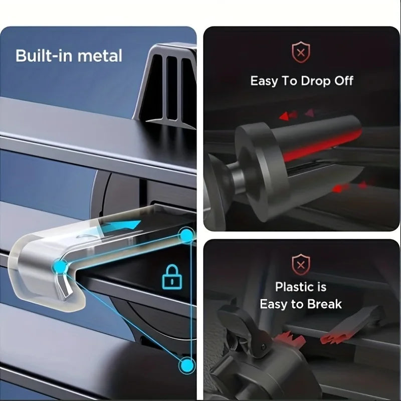 Suport Auto Telefon — Clip Grila Ventilație, Universal 4.7–6.7"