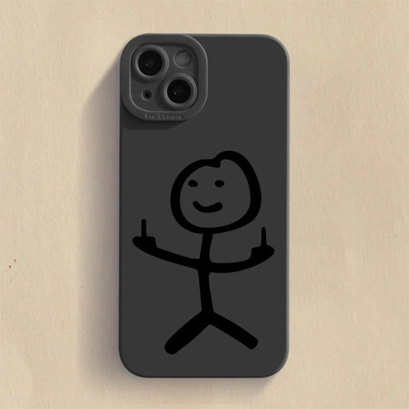Husă Telefon Cartoon Matchman — Silicon Moale, Anti-Şoc, iPhone